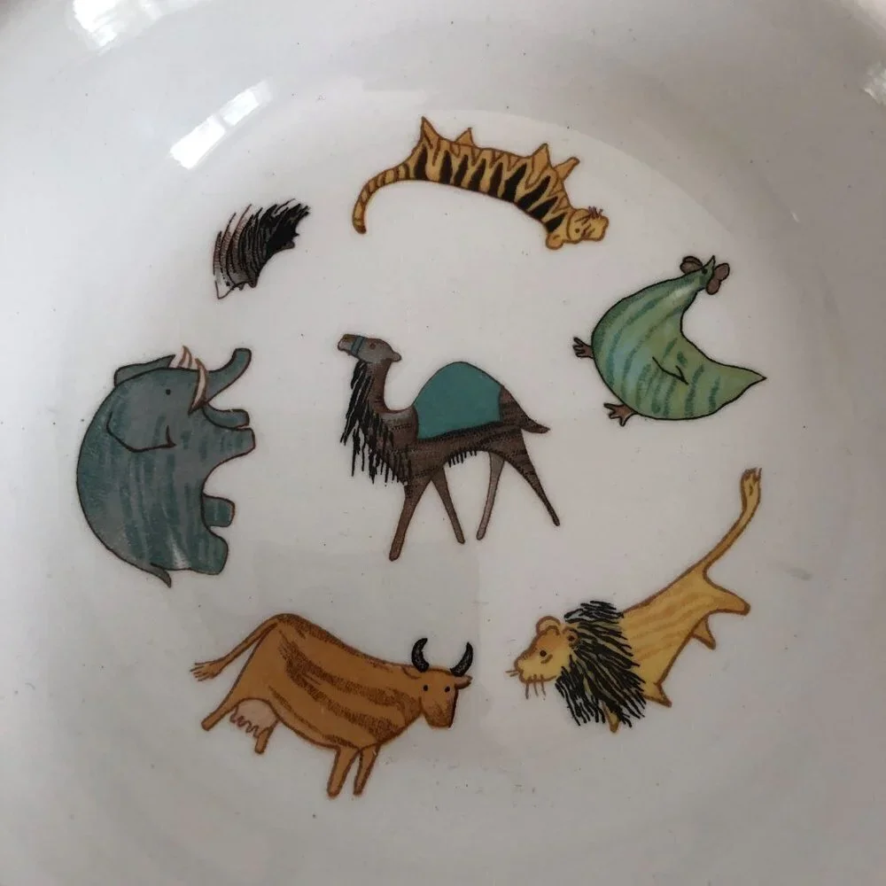 Arabia Finland Child Set Plate Cup Bowl Zoo Animals Parade Anja‎ Jurrikkala 50s